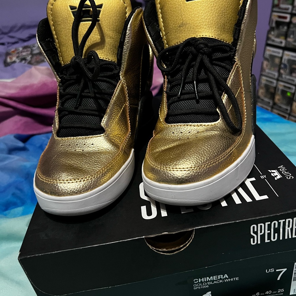 Gold and Black Shoes